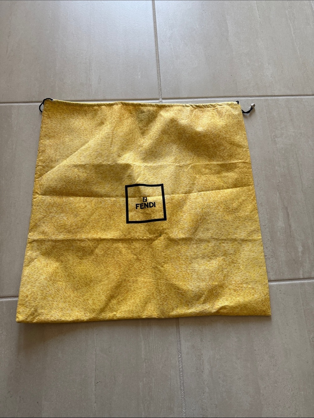 Fendi Yellow Drawstring Logo Dust Bag